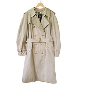 BURBERRY Vintage Men's Tan Trench Coat w/ Removable Wool Liner 40 Long *flaws